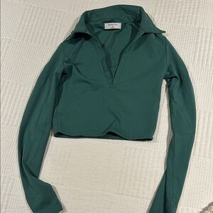 Green babaton long sleep crop top